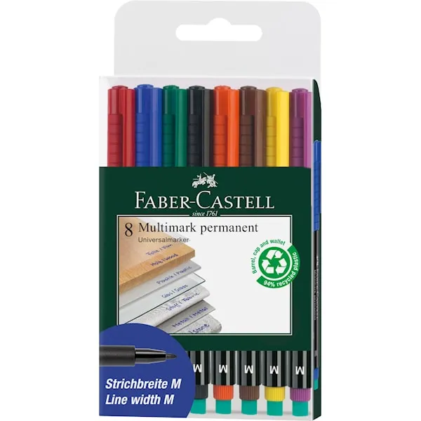 Märkpenna Multimark permanent M 8-pack Faber Castell