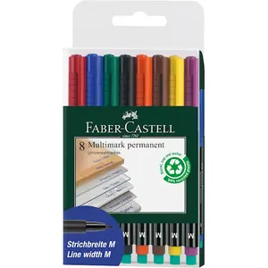 Märkpenna Multimark permanent M 8-pack Faber Castell