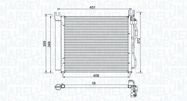 MAGNETI MARELLI 350203952000 Kondensor, klimatanläggning