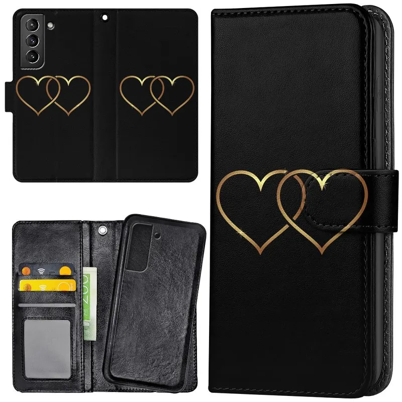 Samsung Galaxy S22 – Plånboksfodral/Skal Double Hearts