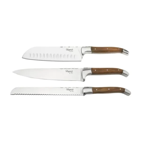 Laguiole by Hâws Knivset 3 Delar (Santoku, Kock & Bröd)