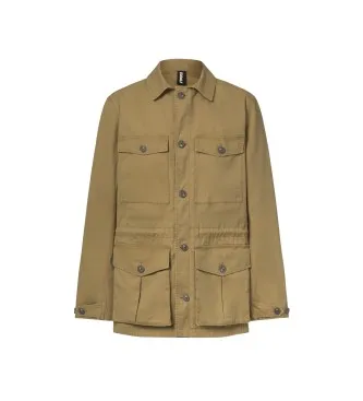 ECOALF för män. MCMGAJKATLAS0168W25-060 Atlas beige jacka (L), Brun, Casual, Ekologisk bomull, Hållbar, Återvunnen bomull