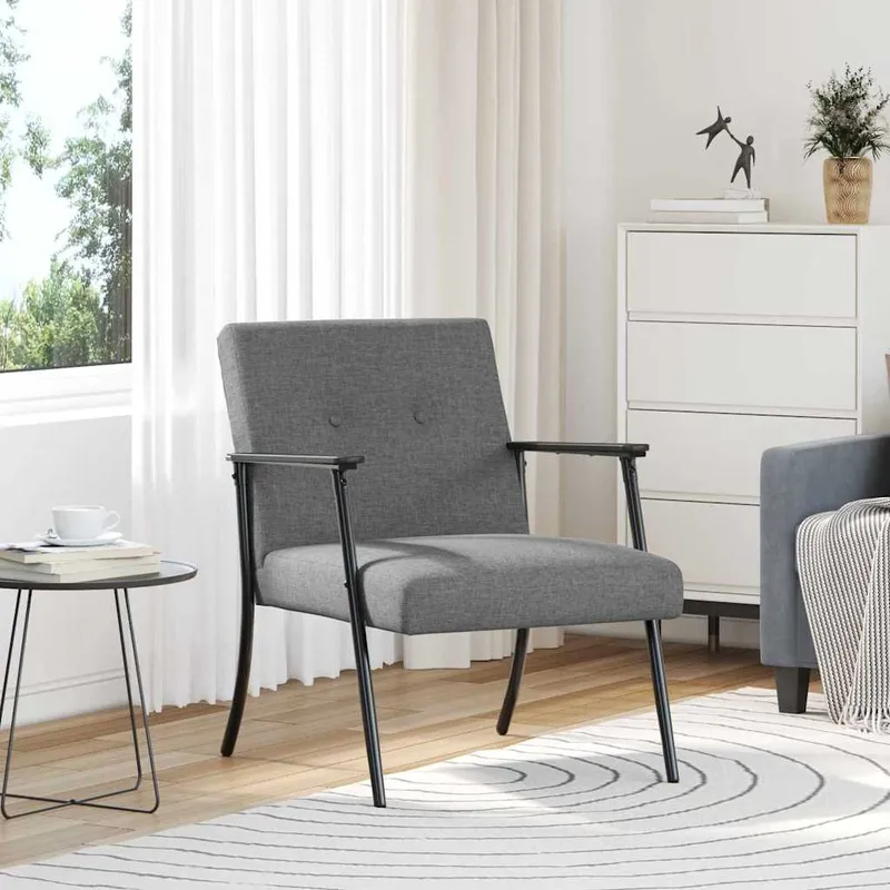 vidaXL fåtölj Mörkgrå tyg (#9791)