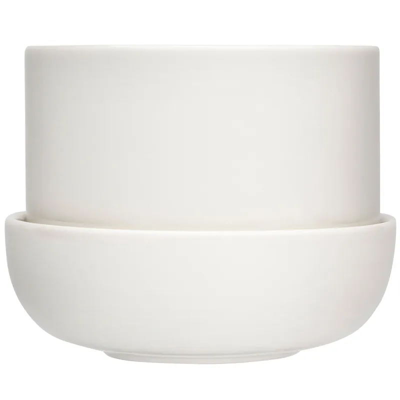 Iittala Nappula kruka med fat Ø17 cm h13 cm Vit