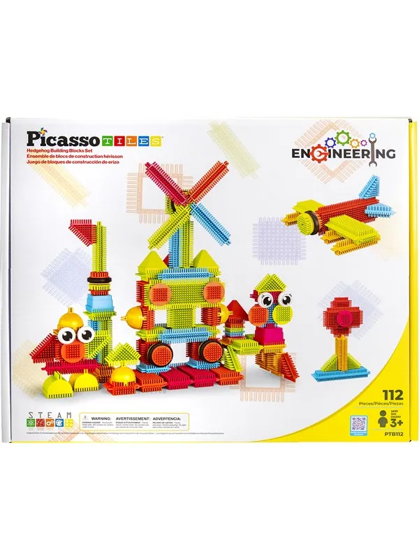 PicassoTiles Hedgehog Borstklossar - 112 delar