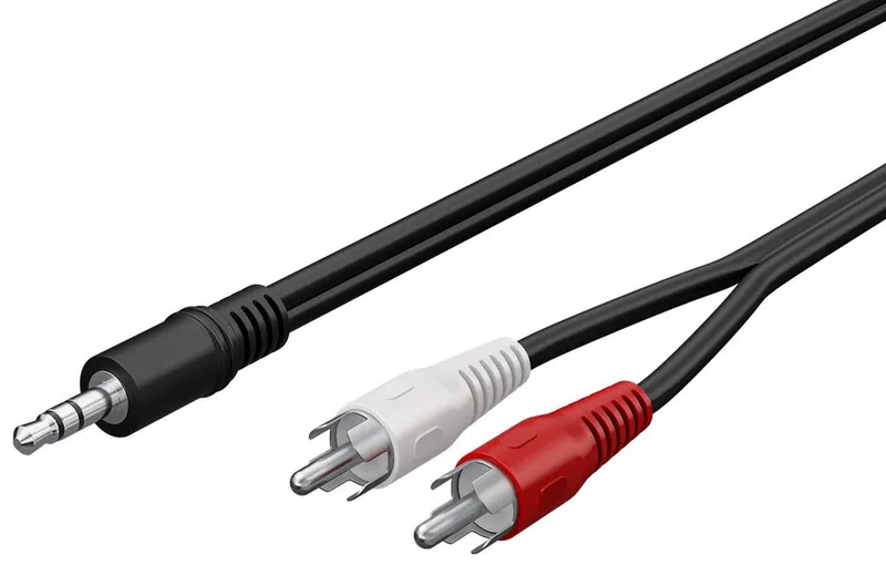 Ljudkabel 3,5 mm till 2x RCA 0,5 m
