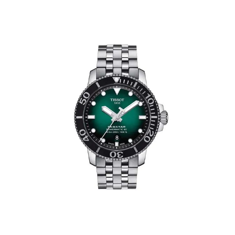 Tissot T-Sport Seastar 1000 Powermatic 80 Diver’s Automatic T120.407.11.091.01 T1204071109101 300M herreklokke Grønn