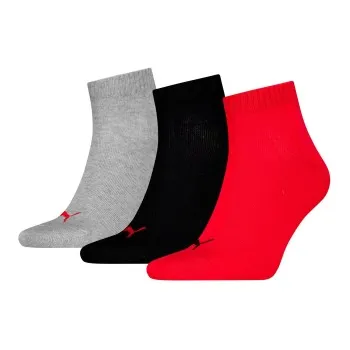 Puma Strumpor 3P Quarter Socks Röd/Grå Strl 43/46