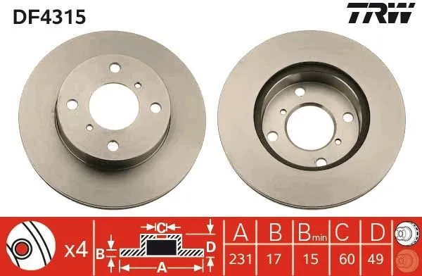 Bromsskiva TRW DF4315