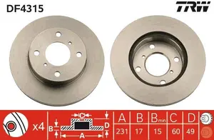 Bromsskiva TRW DF4315