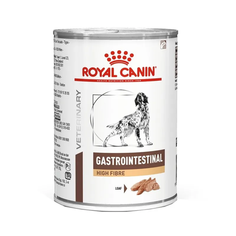 Veterinary Diets Dog Gastro Intestinal High Fibre Loaf Can för Hund – 12 x 410 g
