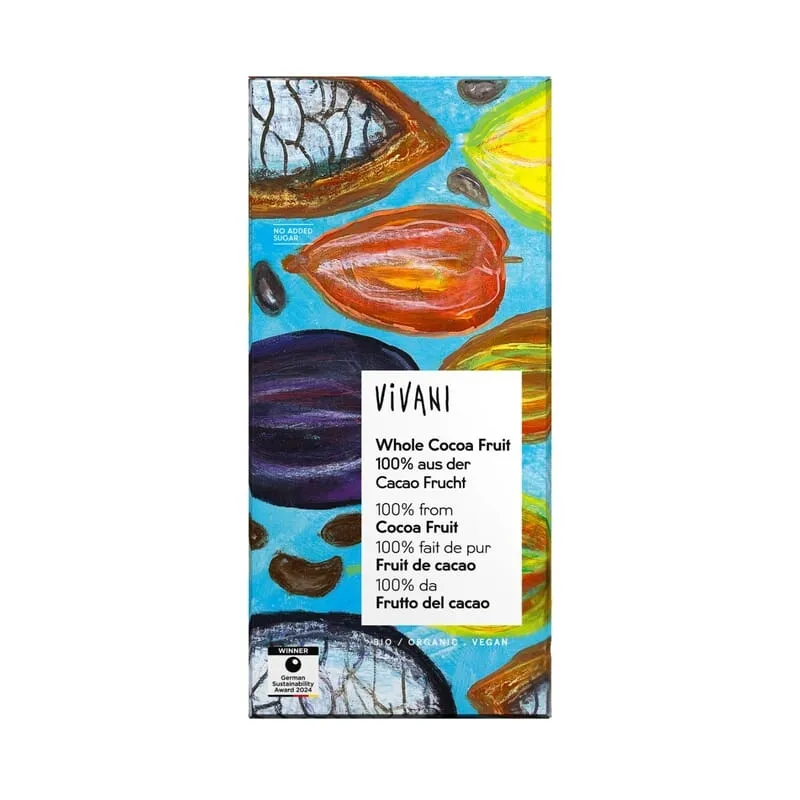 Vivani 100% Choklad Hel Kakaofrukt 80g