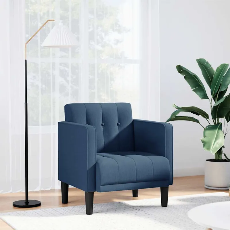 vidaXL Soffstol med armstöd blå 53 cm tyg