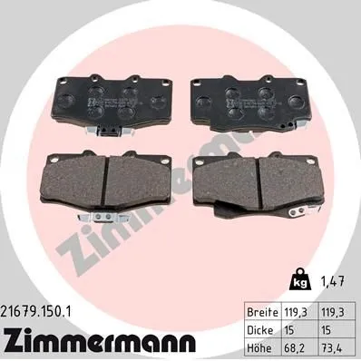 Bromsbelägg ZIMMERMANN 21679.150.1