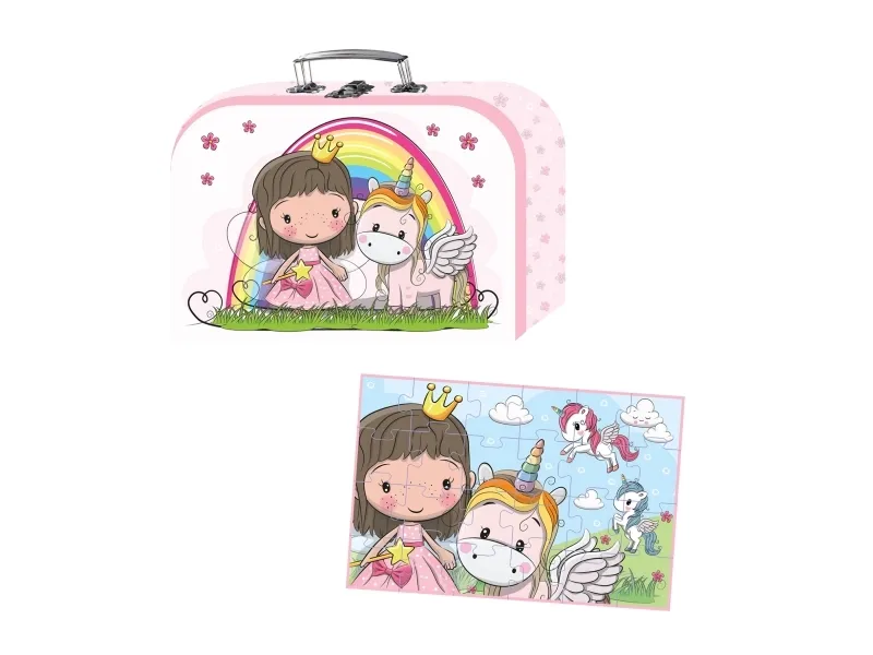 Barbo Toys Lillie & Ellie Resväska med Golvpussel 24 Bitar