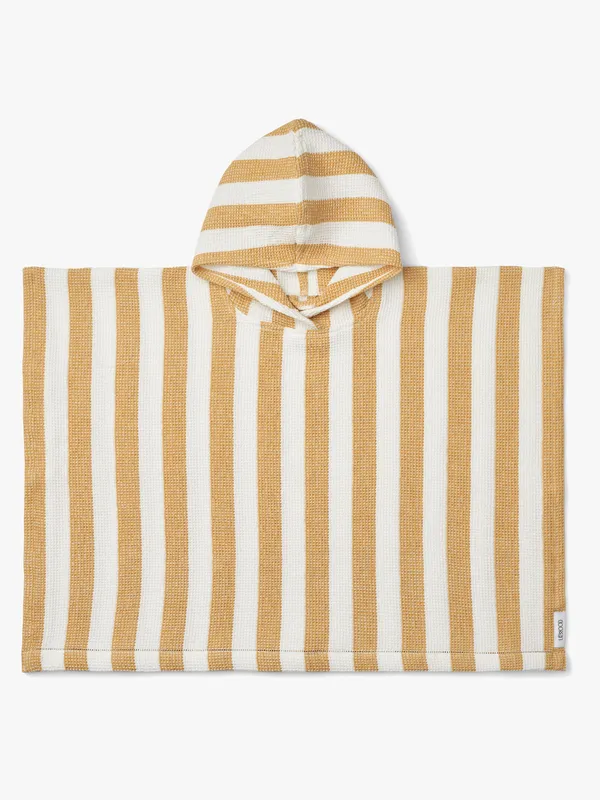 LIEWOOD Paco Badponcho Stripe, White/Yellow mellow, 1-2 år