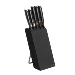 Fiskars Edge knivblock med 5 knivar Svart