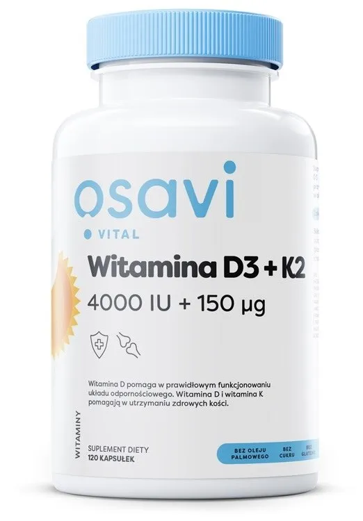 Osavi – Vitamin D3 + K2, 4000 IE + 150 mcg (120 kapslar)