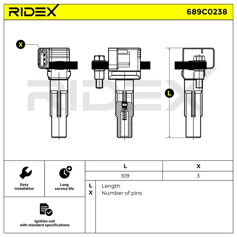 Tändspole RIDEX 689C0238
