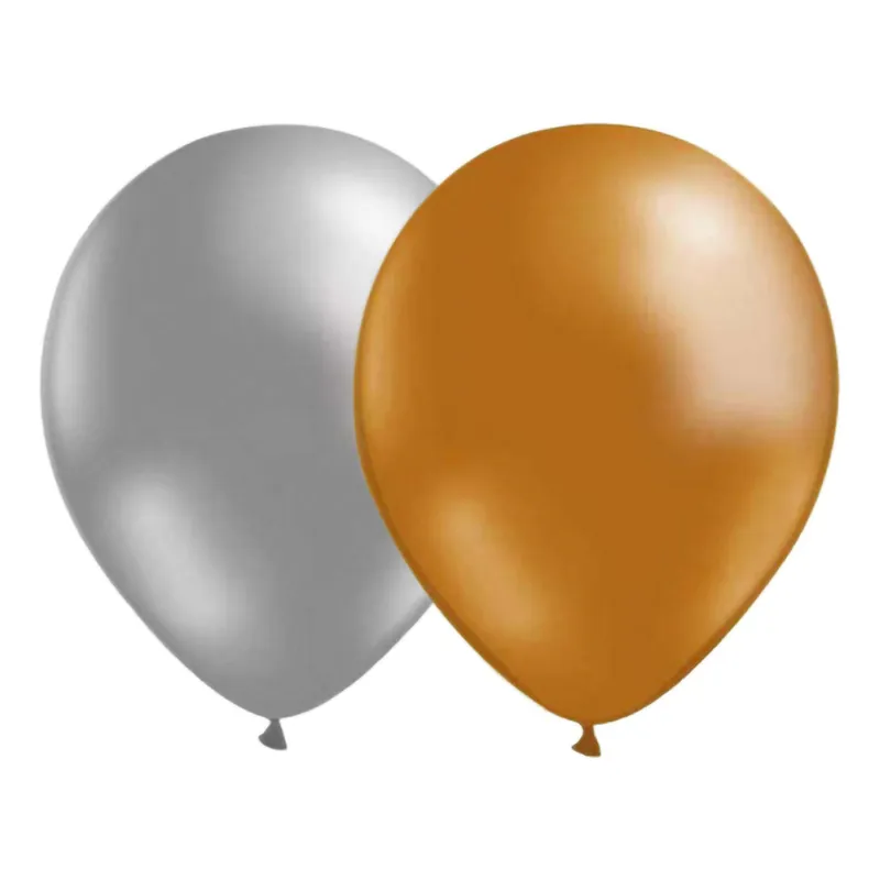 Ballongkombo Silver/Guld – 10-pack