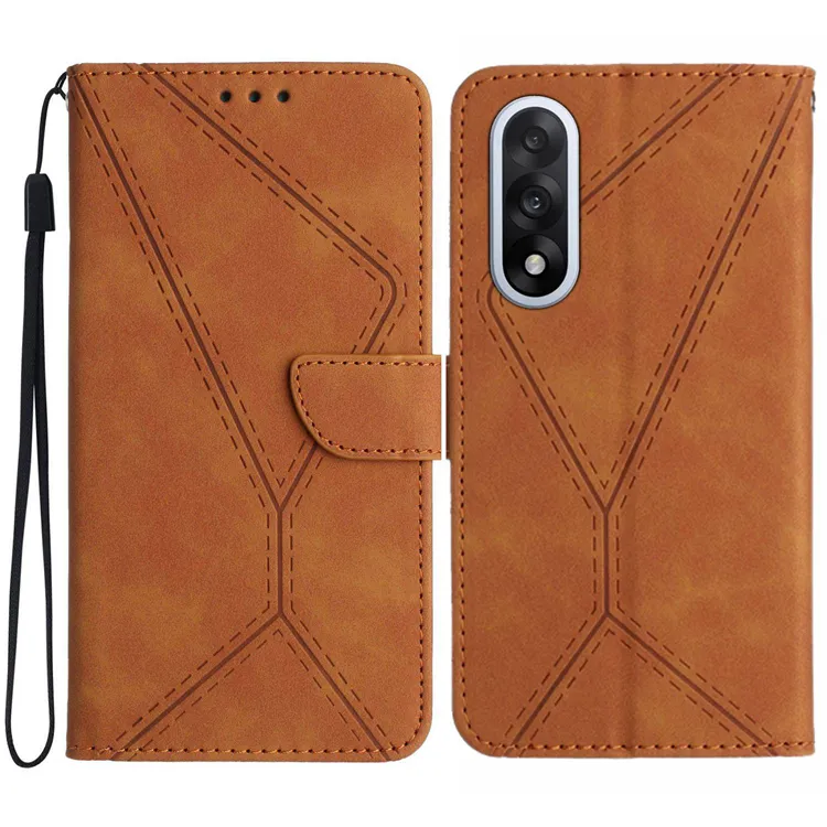 OnePlus Nord 5 Plånboksfodral Präglad Läder – Brun