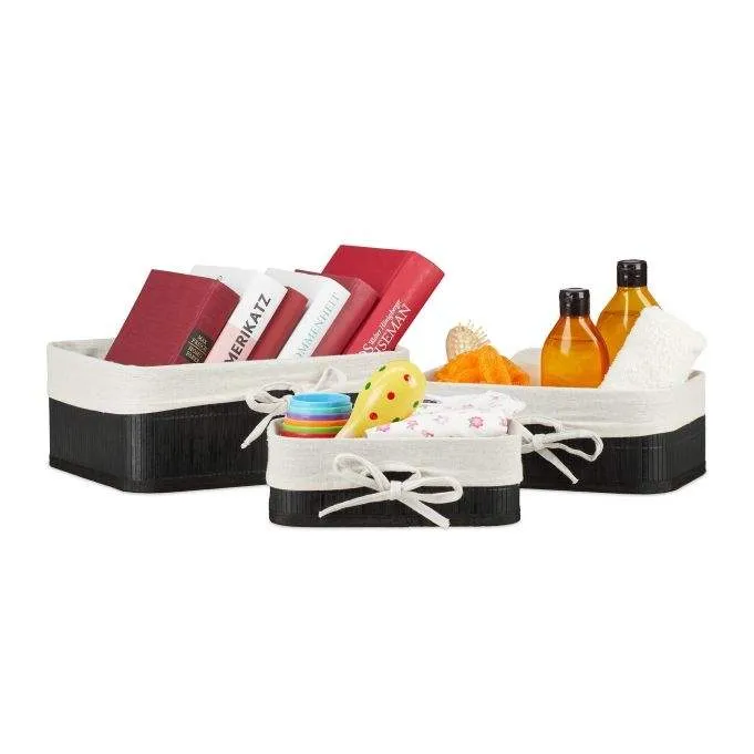 Bambu förvaringskorgar set om 3 (#3298)