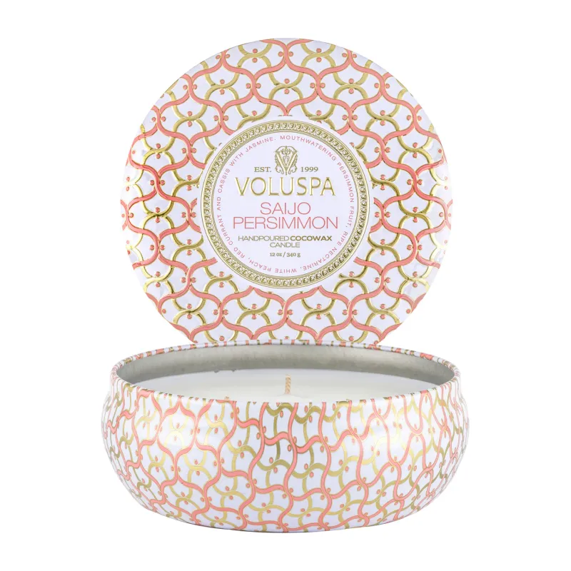 Voluspa 3-Wick Tin Candle Saijo Persimmon - 340 g