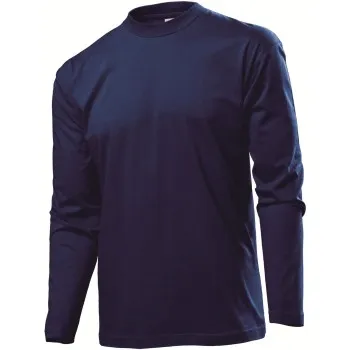 Stedman Classic Long Sleeve Men Marin bomull Medium Herr
