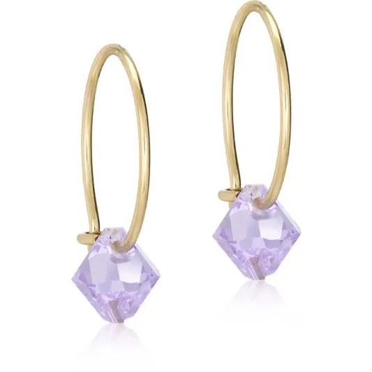 Blomdahl GT Ear Ring 14 mm, Bicone 6 mm Violet