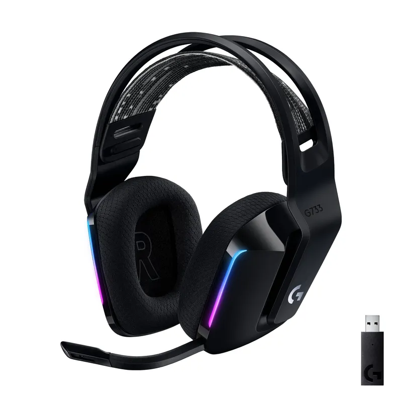 Logitech G G733 LIGHTSPEED headset, over-ear, brusreducerande 2.4 GHz, svart