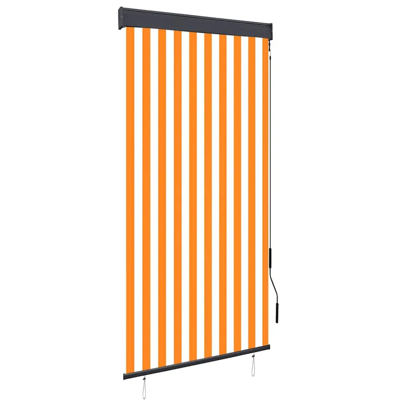 vidaXL Rullgardin utomhus 100×250 cm vit och orange