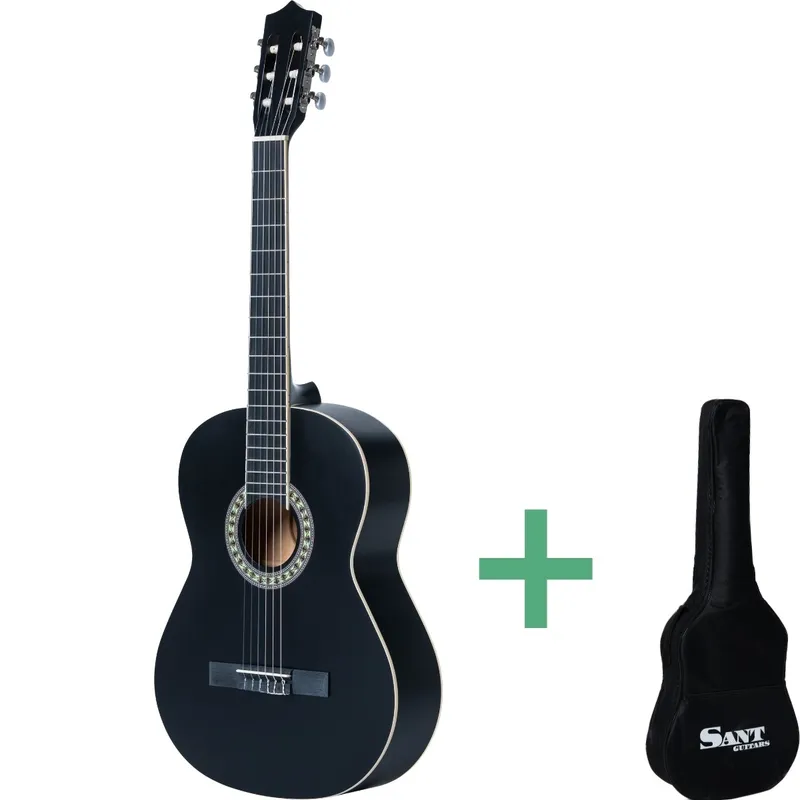 Sant Guitars CL-50L SBK spansk gitarr, vänsterhänt svart