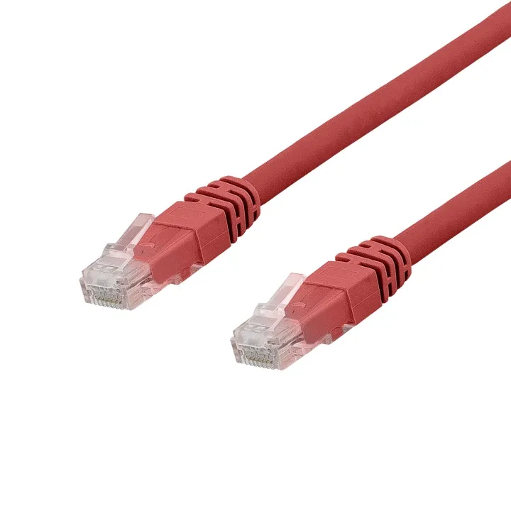 DELTACO U/UTP Cat6a patchkabel, Delta cert, LSZH, 3m, röd