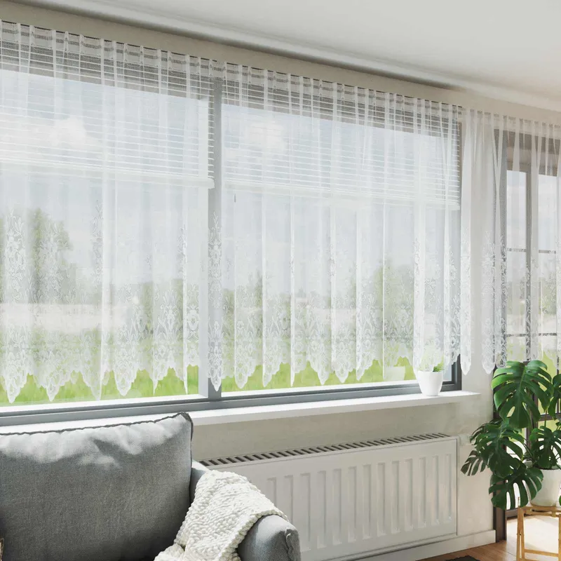 vidaXL Spetsgardin Vit 240 x 500 cm Polyester
