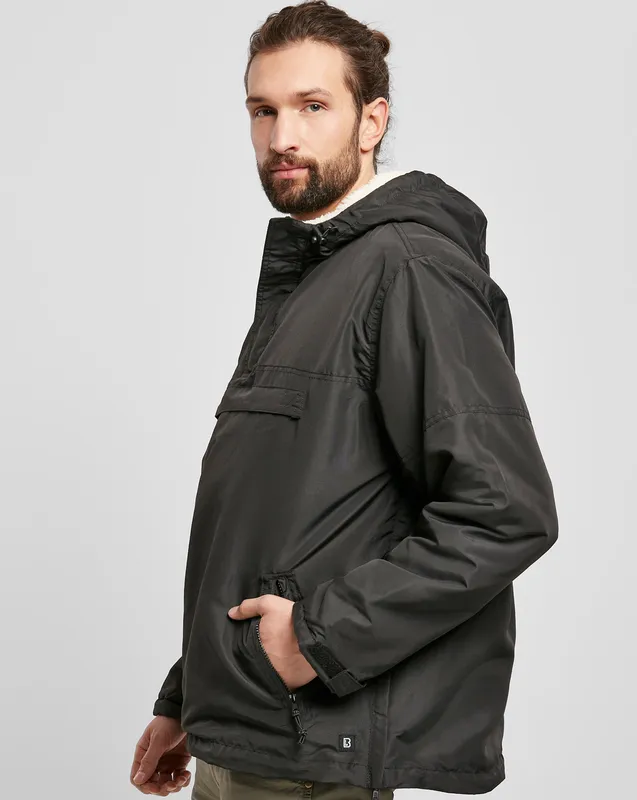 Brandit Windbreaker Anorak - Sherpafoder Svart (#9784)