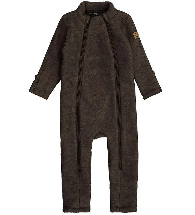 Mikk-Line Overall Merinoull, Dark Brown Melange, 62
