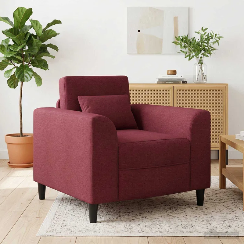 vidaXL Fåtölj Vinröd Tyg (#3192)