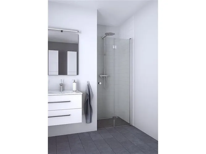 Dansani match bifold hinged door 97-99 cm satin/clear
