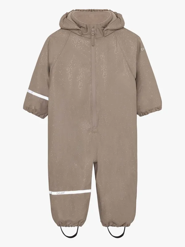 CeLaVi Regnoverall m. Fleece - PU - Svampar m. Guldprickar (#0259)