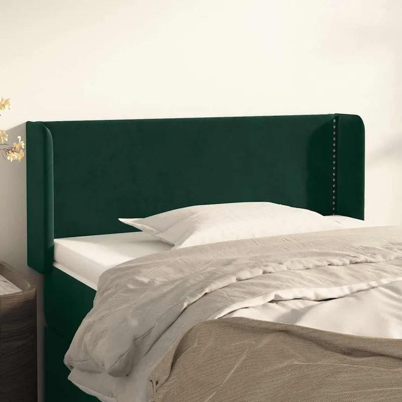vidaXL Sänggavel med kanter mörkgrön 83x16x78/88 cm sammet (#5252)