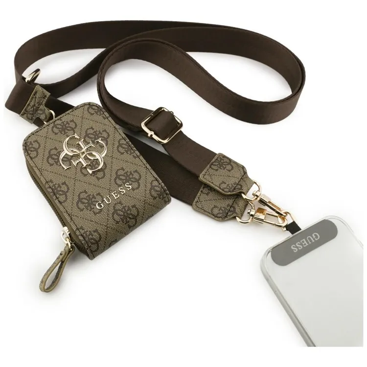 Guess Universal Mobilrem med Plånbok 4G Metal Logo - Brun