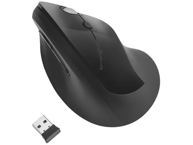 Kensington Pro Fit™ Vertikal trådlös mus i svart - Mouse - 6 knappar - Svart