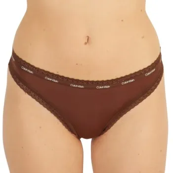 Calvin Klein Trosor Bottoms Up Refresh Thong Mörkbrun polyamid Medium Dam