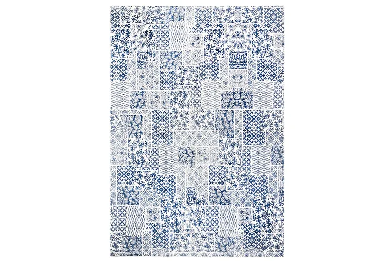Bomullsmatta ”Aamu” Blå/Vit 60×90 cm