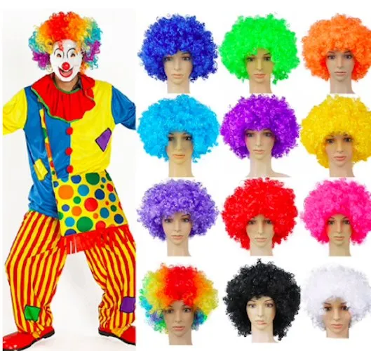 Clown peruk – 10 färger