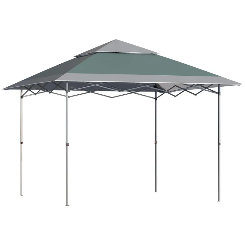 Vikbart Grönt Gazebo 3,6×3,6m med UV-skydd