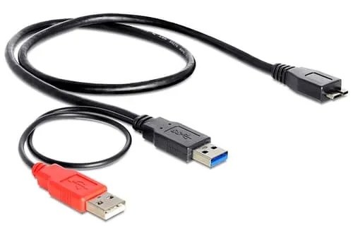 Delock Adapter 0.2m Usb-a Micro Usb-b Grå