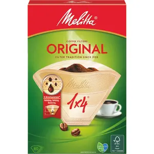 Melitta Kaffefilter Original 1x4 Oblekta 80st