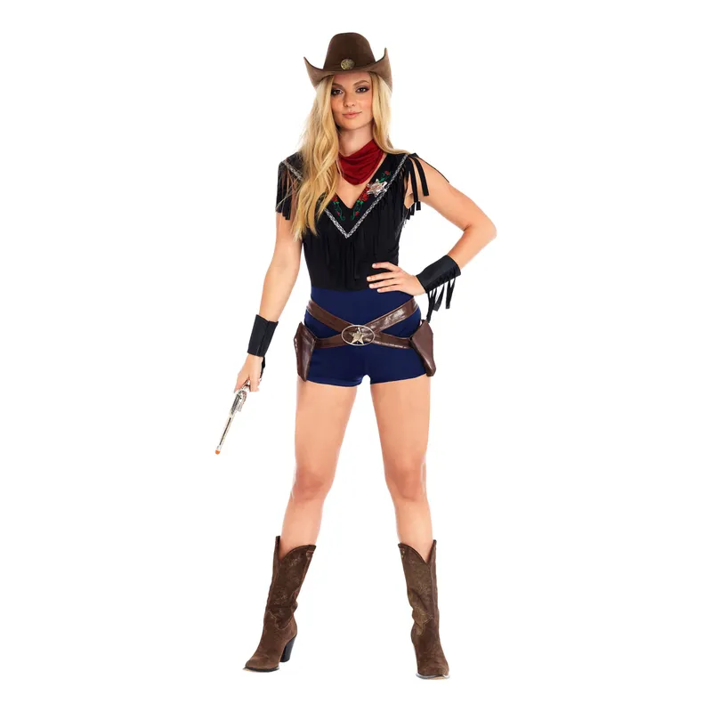 Vilda Västern Sheriff Deluxe Maskeraddräkt - Large