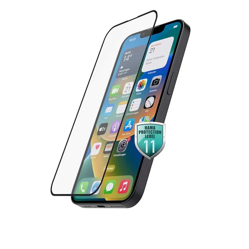 HAMA Protective Glass Full Screen iPhone 13/13 Pro/14 Black